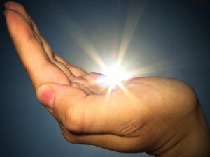 Image of light in hand